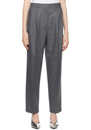 TOTEME Gray Double-Pleated Tailored Trousers