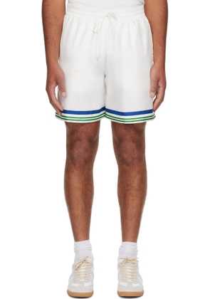 Casablanca White Tennis Club Icon Silk Twill Shorts