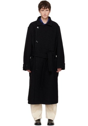 LEMAIRE Black Wrap Coat