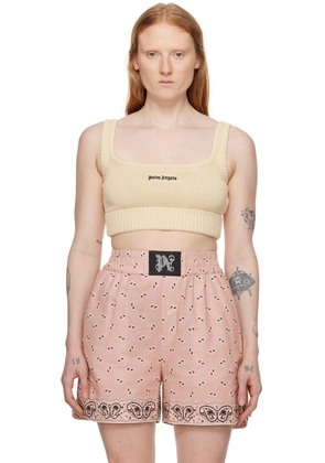 Palm Angels Off-White Cropped Tank Top