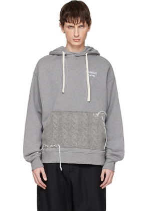 Charles Jeffrey LOVERBOY Gray Patch Rabbit Ears Hoodie