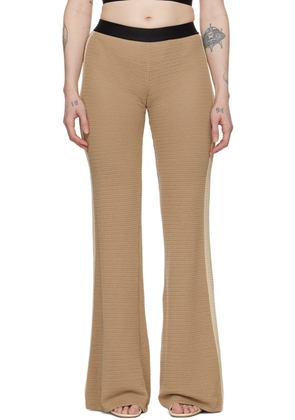 Palm Angels Taupe Stripe Lounge Pants