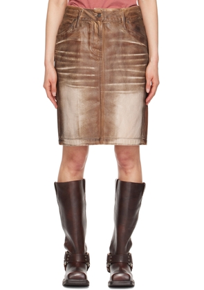 Acne Studios Brown Printed Miniskirt