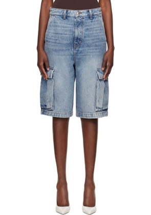 Rhude Blue Baggy Denim Cargo Shorts
