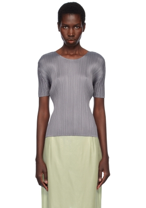 PLEATS PLEASE ISSEY MIYAKE Gray Basics T-shirt