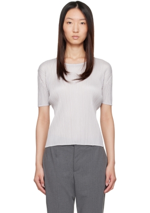 PLEATS PLEASE ISSEY MIYAKE Gray Basics T-shirt
