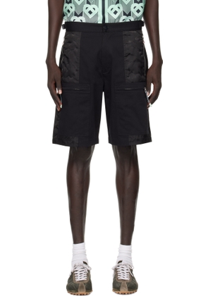 Casablanca Black Nylon Mountain Camo Cargo Shorts