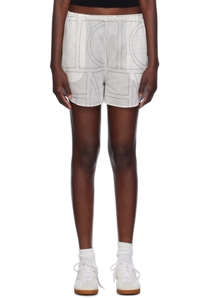 TOTEME White Monogram Shorts