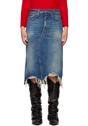 R13 Blue Jesse Denim Midi Skirt