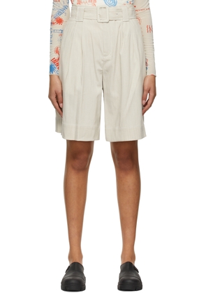 GANNI Beige Recycled Polyester Shorts