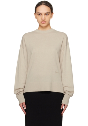 Birrot Beige Round Neck Sweater