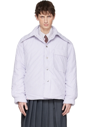 Charles Jeffrey LOVERBOY White & Purple Puffer Overshirt