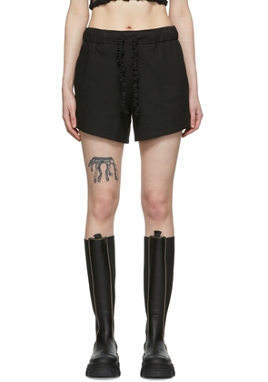 GANNI Black Organic Cotton Shorts