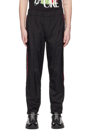 Versace Jeans Couture Black Grosgrain Trousers