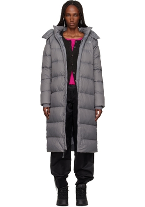 The North Face Gray City Long Hooded Down Jacket