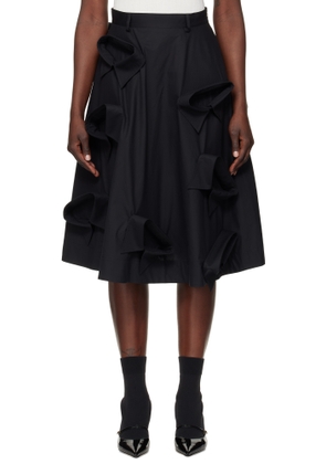 Moschino Black Poplin Multi Collars Midi Skirt