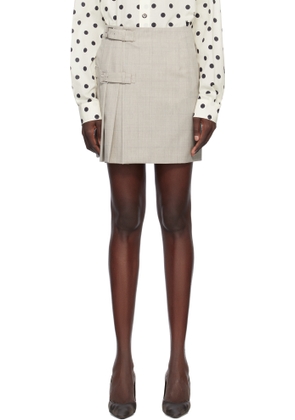 Moschino Beige Wool Check Miniskirt
