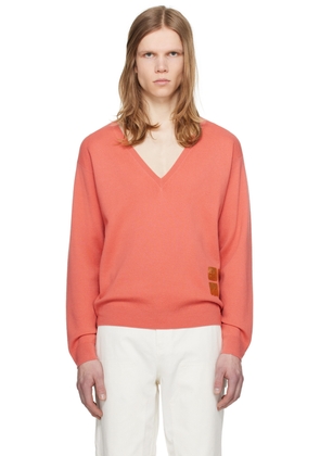 ZANKOV Pink & Orange V-Neck Sweater