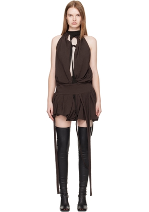 Ottolinger Brown Jersey Neckholder Balloon Minidress
