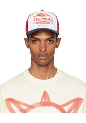 Dsquared2 White & Red Logo Baseball Cap
