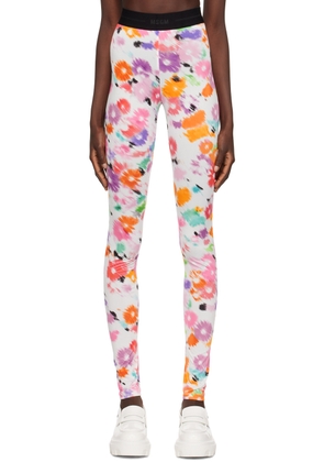 MSGM White Flower Leggings