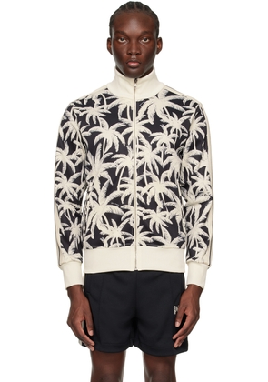 Palm Angels Black & Off-White Palms Allover Track Jacket