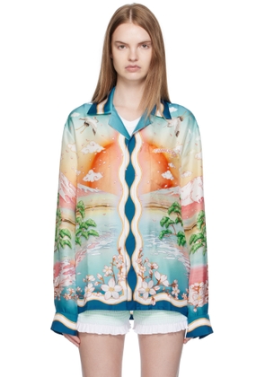 Casablanca Multicolor 'Tennis Club' Silk Long Sleeve Shirt