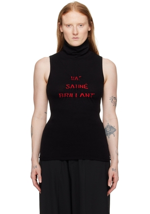 MM6 Maison Margiela Black Turtleneck Tank Top