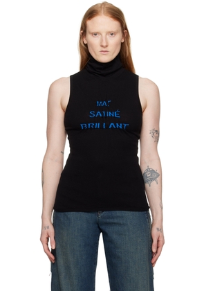 MM6 Maison Margiela Black Turtleneck Tank Top