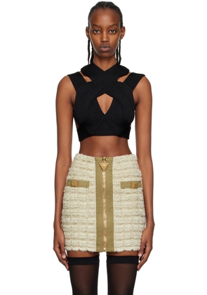 Balmain Black Halter Neck Camisole