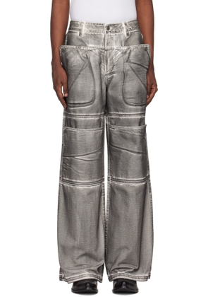 GUESS USA Black Screenprinted Cargo Jeans