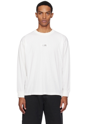 MM6 Maison Margiela White Long-Sleeved Numeric Signature T-shirt