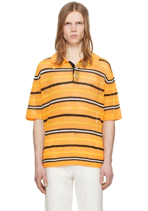 ZANKOV Orange Three-Button Polo