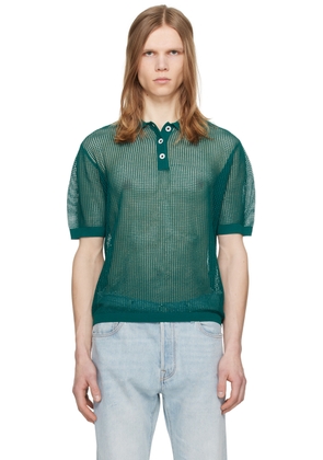 ZANKOV Green Three-Button Polo