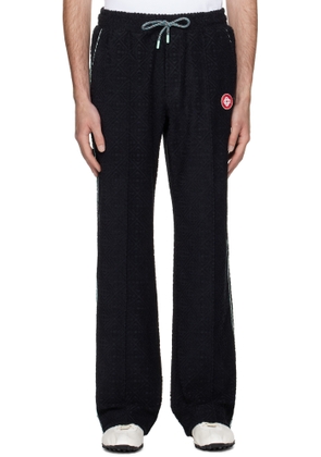 Casablanca Black Monogram Jacquard Towelling Sweatpants