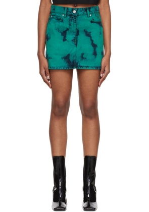 MSGM SSENSE Exclusive Green Tie-Dye Miniskirt