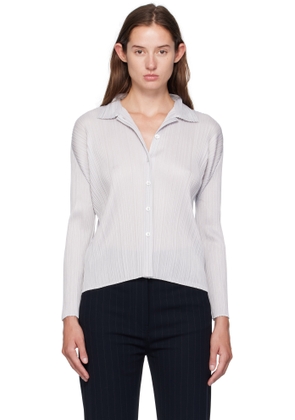 PLEATS PLEASE ISSEY MIYAKE Gray Basics Blouse