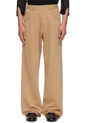 MM6 Maison Margiela Tan Cotton Sweatpant Trousers