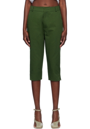 Renaissance Renaissance Green Sami Cropped Gabardine Trousers
