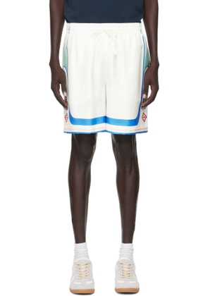 Casablanca White Fuji Dream Silk Shorts