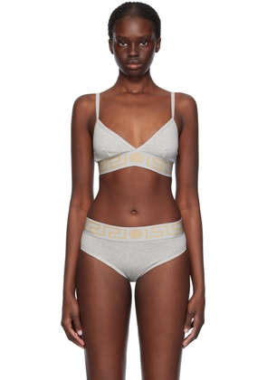 Versace Underwear Gray Greca Border Bralette