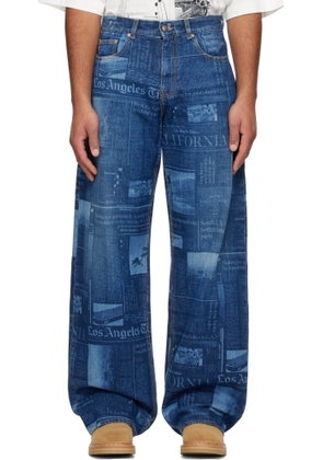 Palm Angels Blue LA Times Edition Jeans