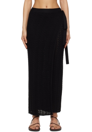 Holzweiler Black Kelp Crochet Maxi Skirt