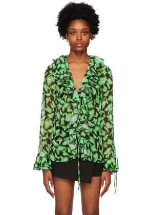 MSGM Green Camica Shirt