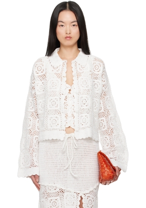 Holzweiler White Rosie Crochet Cardigan