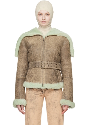 KNWLS Brown Rex Shearling Jacket