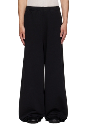 MM6 Maison Margiela Black Cotton Wide-Leg Sweatpants