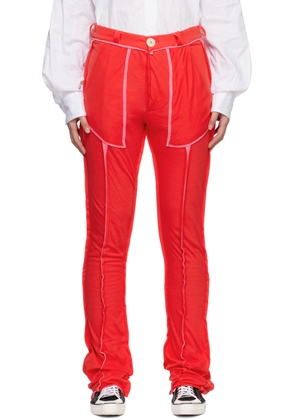 Edward Cuming Red & Pink Raw Edge Lounge Pants