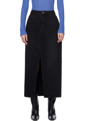 Holzweiler Black Slim Fit Denim Maxi Skirt