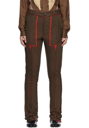 Edward Cuming Brown & Red Raw Edge Lounge Pants